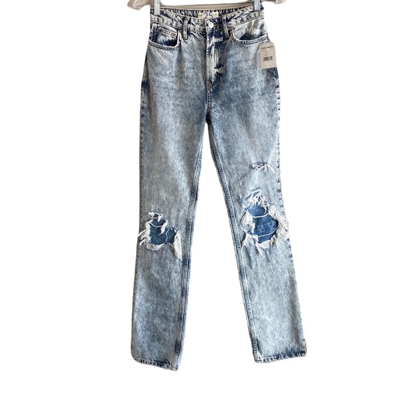 Free People High Waisted Distressed Rigid Denim - Picture 4 of 15